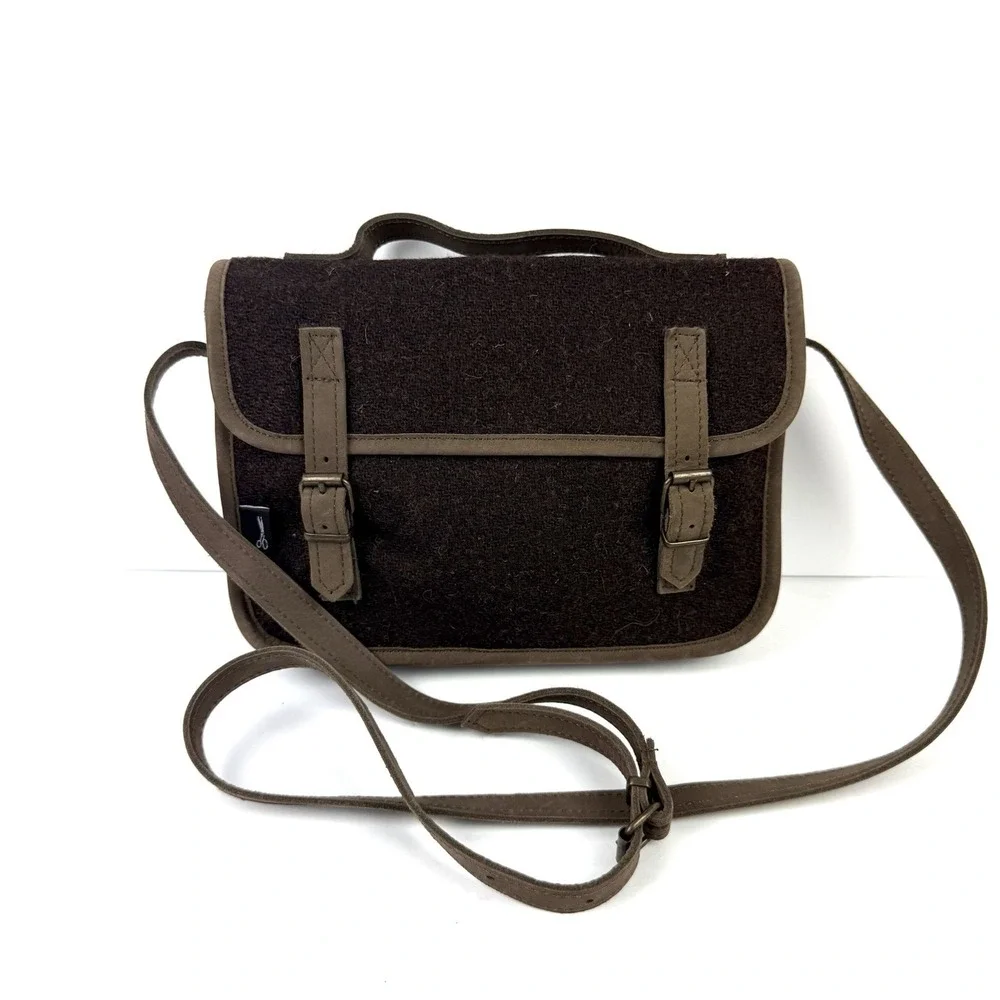 Walker Slater Harris Tweed Small Satchel Brown Wool Shoulder Bag Brand New